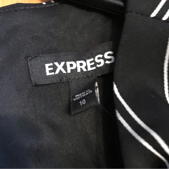 Express Pinstripe Black/White Dress with Belt - Picture 9 of 14